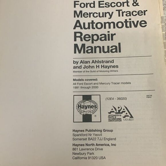 Haynes Repair Manual Ford Escort & Mercury Tracer All Models 1991-2000 - Picture 9 of 13